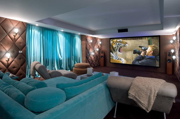 Contemporary Home Theater by Pampa Tiles USA
