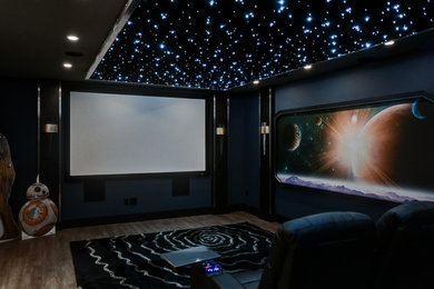 Inspiration for an eclectic home theater remodel in Toronto