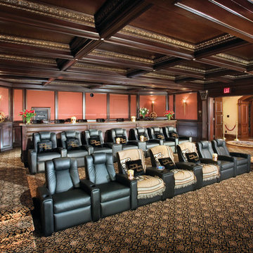 Incredible Huge Home Theater With Reclining Seats
