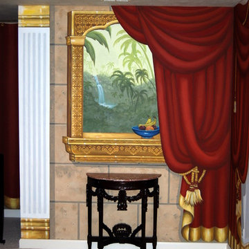 Indian Palace Mural in a Home Theater by Tom Taylor of Wow Effects, in Maryland