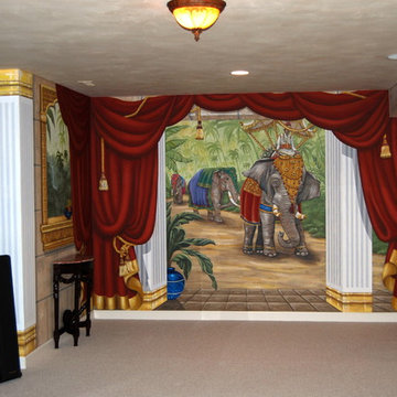 Indian Palace Mural in a Home Theater by Tom Taylor of Wow Effects, in Maryland