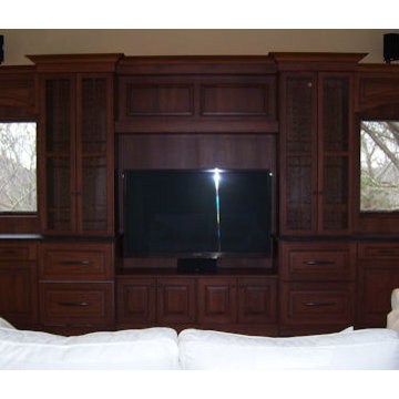 Large entertainment center, MANY cabinets! lots of storage!