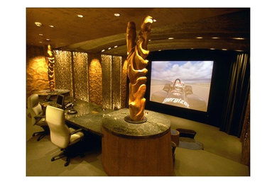 Home theater - traditional home theater idea in Denver