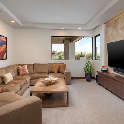 Trendy home theater photo in Phoenix