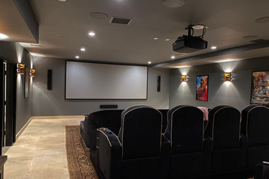 Home theater - eclectic home theater idea in Los Angeles