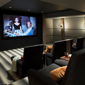 Martha's Vineyard Modern Barn Home Theater