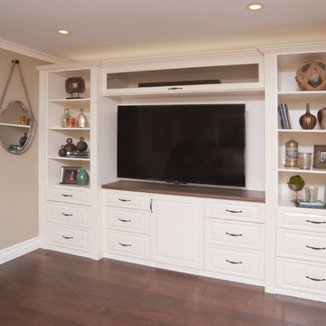 Media Center in Antique White Thermally Fused Laminate