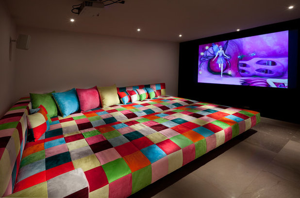 Eclectic Home Theater by Elad Gonen
