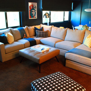 Eclectic home theater photo in Los Angeles