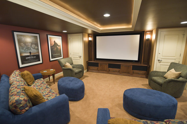 Contemporary Home Theater by Pine Street Carpenters & The Kitchen Studio