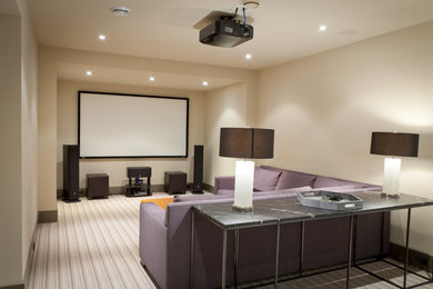 Home theater - modern home theater idea in Vancouver
