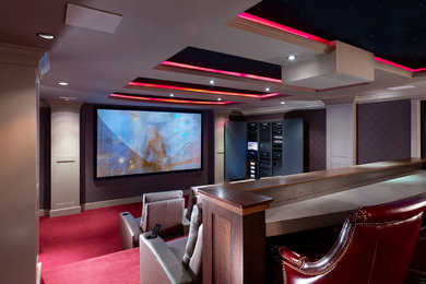 Arts and crafts home theater photo in Philadelphia