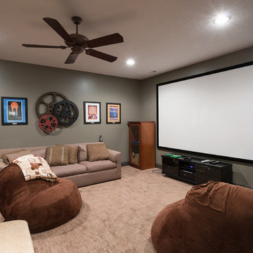 Old World Basement Theater Room
