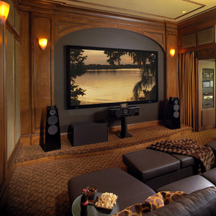 Inspiration for a timeless home theater remodel in Miami