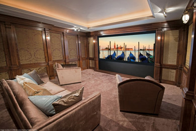 Home theater - modern home theater idea in Other