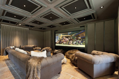 Example of a trendy home theater design in San Francisco