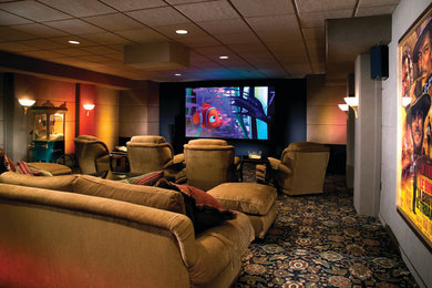 Home theater - eclectic home theater idea in New York