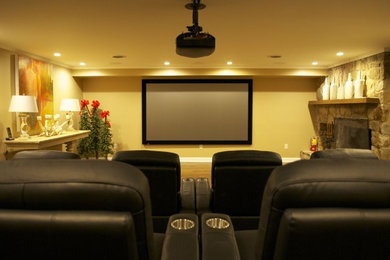 Renovated Home Theater and Bar