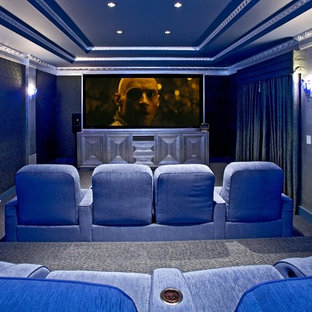 Home theater - eclectic home theater idea in Los Angeles