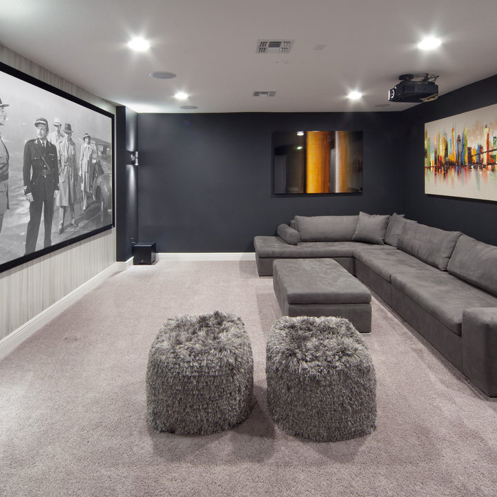 75 Beautiful Home Theater Room Paint Color Home Design Ideas & Designs