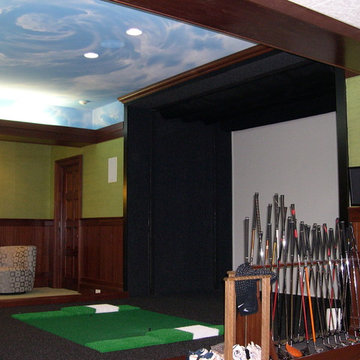 Sky Mural in the basement Golf room