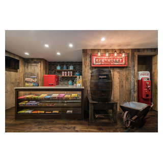 Snack Bar Rustic Home Theatre Charlotte By Jmdg Architecture Planning Interiors Houzz Au