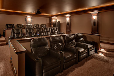 Inspiration for a timeless home theater remodel in Baltimore