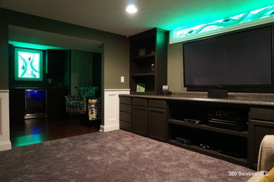 Transitional home theater photo in Columbus