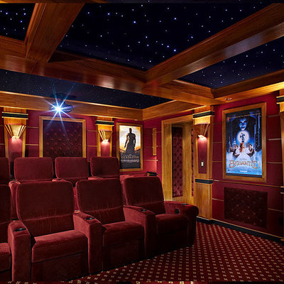 Elegant home theater photo in New York
