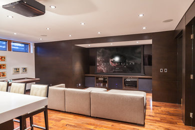 Home theater - contemporary home theater idea in Vancouver