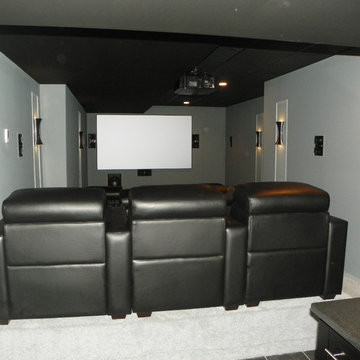 theater room in basement