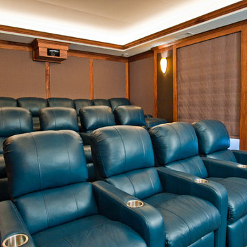 75 Home Theater with Green Walls and a Media Wall Ideas You'll Love ...