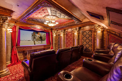 Photo of a mediterranean home cinema in Los Angeles.