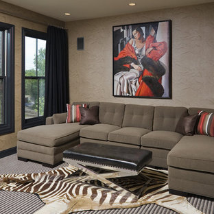 Eclectic home theater photo in Minneapolis