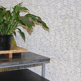 White Flat Standing Pebble Tile