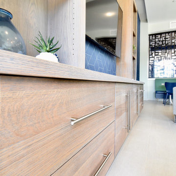 Wire-Brushed White Oak Entertainment Cabinet