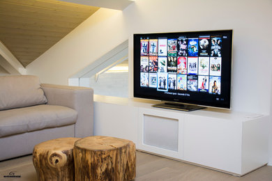 Idee per un home theatre rustico