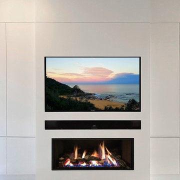 Custom Home Cinema and Fireplace
