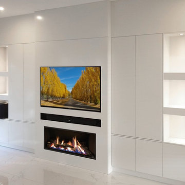 Custom Home Cinema and Fireplace