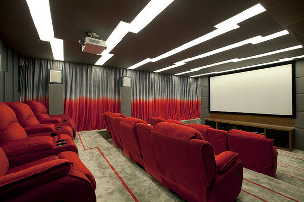 Contemporary Home Theater by The BNK Group