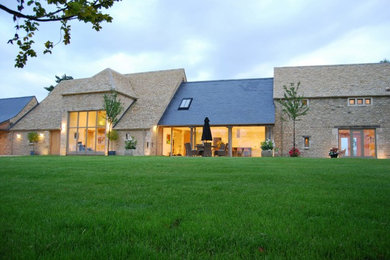Design ideas for a contemporary house exterior in Oxfordshire.