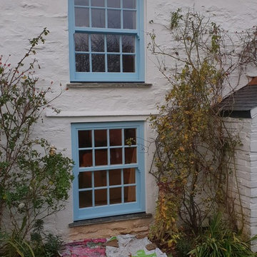 Blue Heritage Rose Sash Windows in Cornwall