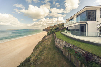 Inspiration for a large coastal house exterior in Cornwall.