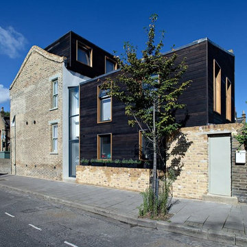 Contemporary Charred Cedar shousugiban cladding of a London town house in Hackne