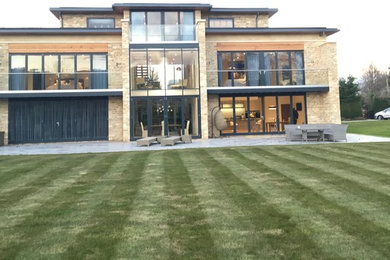 Contemporary exterior home idea in Gloucestershire