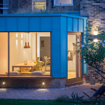 Copper Cladding, Oak Window Seat and Terracotta Patio, Copper House