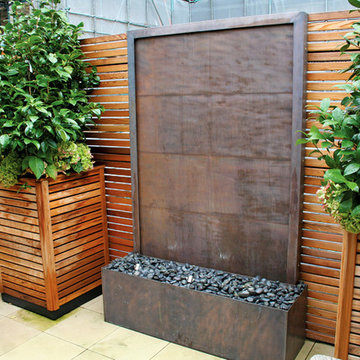 Copper wall water fountain
