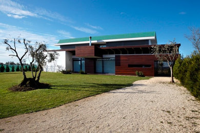 Photo of a contemporary house exterior in Cheshire.