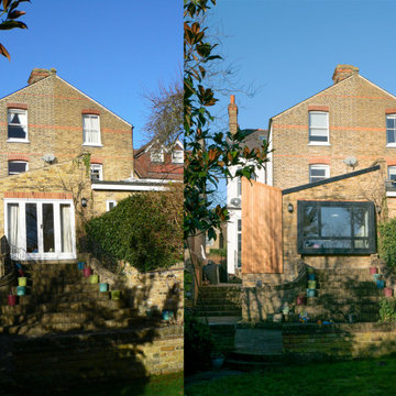 Exterior, before and after, Loughton