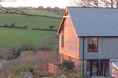 Design ideas for a contemporary house exterior in Cornwall.